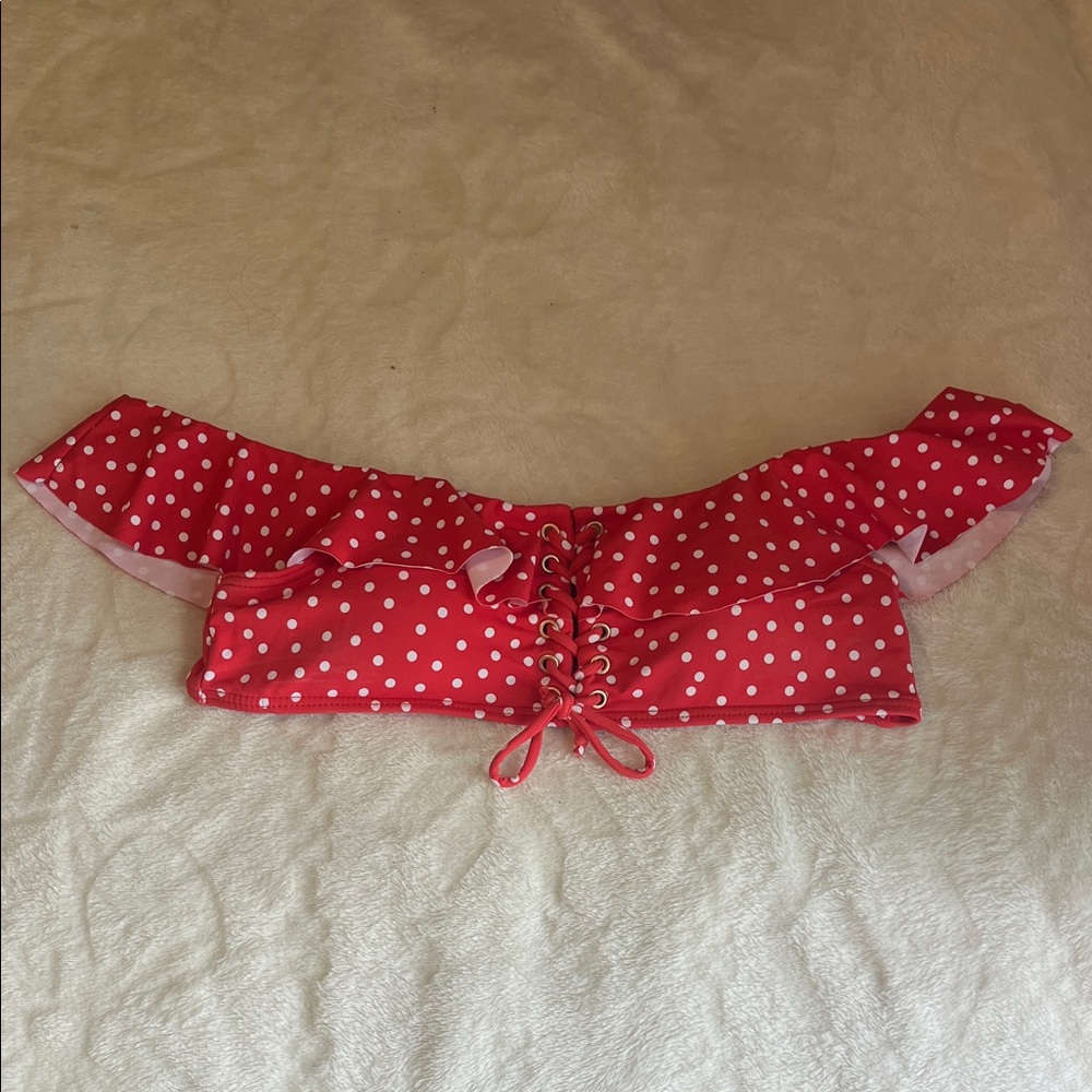 Ardene Red Polka Dot Bikini Top